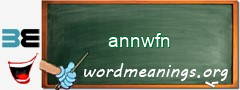 WordMeaning blackboard for annwfn